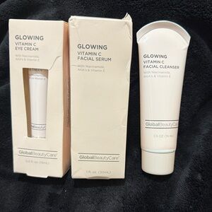 Global Beauty Care Glowing Vitamin C Facial Cleanser, Serum & Eye Cream